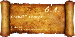 Oszkó Anatol névjegykártya